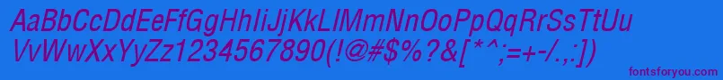 Arenacondensed Italic-fontti – violetit fontit sinisellä taustalla