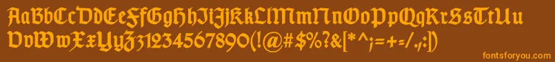 GotischbBold Font – Orange Fonts on Brown Background
