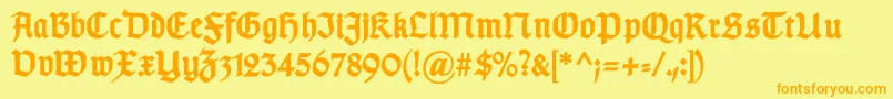 GotischbBold Font – Orange Fonts on Yellow Background