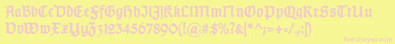 GotischbBold Font – Pink Fonts on Yellow Background