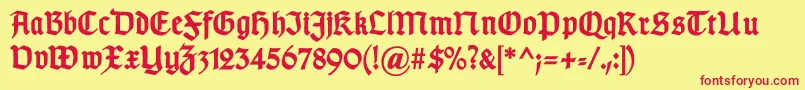 GotischbBold Font – Red Fonts on Yellow Background