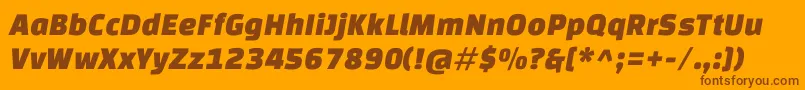 Więcej informacji o czcionce ChangaoneItalic Czcionka ChangaoneItalic – brązowe czcionki na pomarańczowym tle