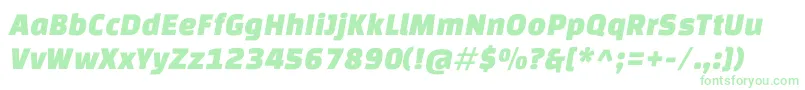 Fonte ChangaoneItalic – fontes verdes em um fundo branco