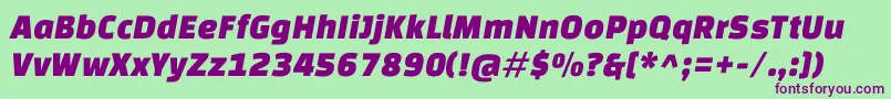 ChangaoneItalic Font – Purple Fonts on Green Background