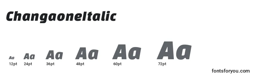 ChangaoneItalic Font Sizes