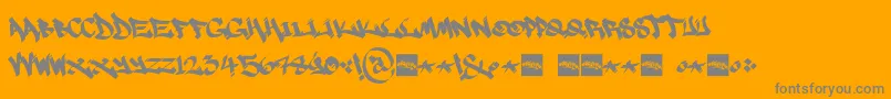 Fonte MarsnevenekskClean – fontes cinzas em um fundo laranja