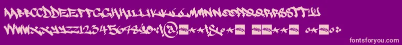 MarsnevenekskClean Font – Pink Fonts on Purple Background