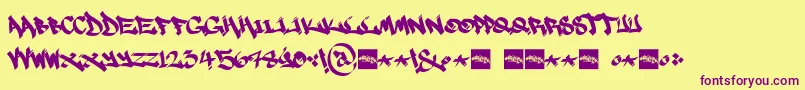 MarsnevenekskClean Font – Purple Fonts on Yellow Background