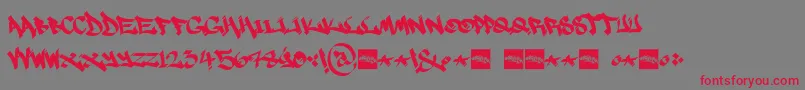 MarsnevenekskClean Font – Red Fonts on Gray Background