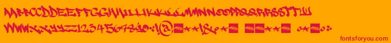 MarsnevenekskClean Font – Red Fonts on Orange Background