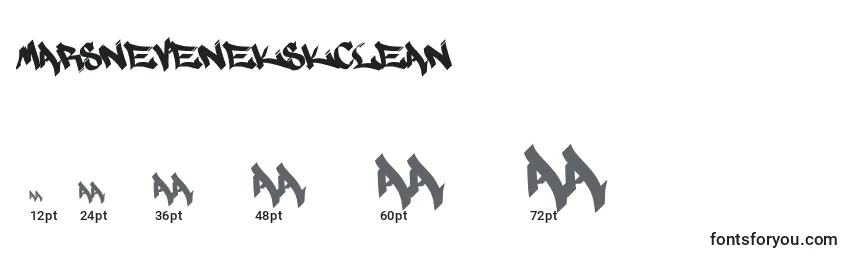 Размеры шрифта MarsnevenekskClean
