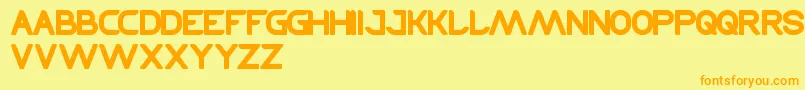 Technique Font – Orange Fonts on Yellow Background