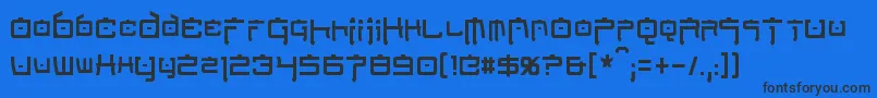 NipponTechCondensed Font – Black Fonts on Blue Background