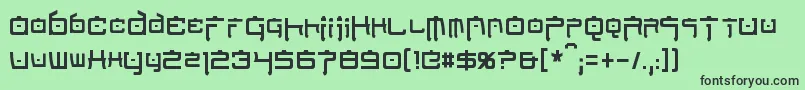 NipponTechCondensed Font – Black Fonts on Green Background
