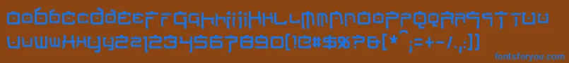 NipponTechCondensed Font – Blue Fonts on Brown Background