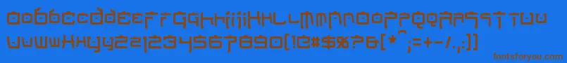 NipponTechCondensed Font – Brown Fonts on Blue Background