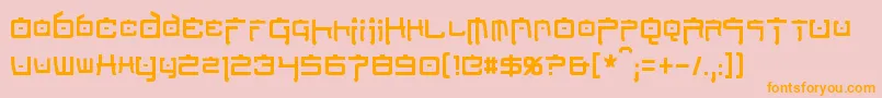 NipponTechCondensed Font – Orange Fonts on Pink Background