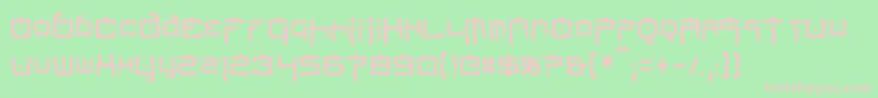 NipponTechCondensed-fontti – vaaleanpunaiset fontit vihreällä taustalla