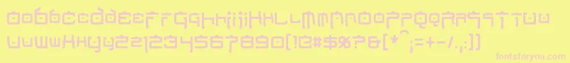 NipponTechCondensed-Schriftart – Rosa Schriften auf gelbem Hintergrund