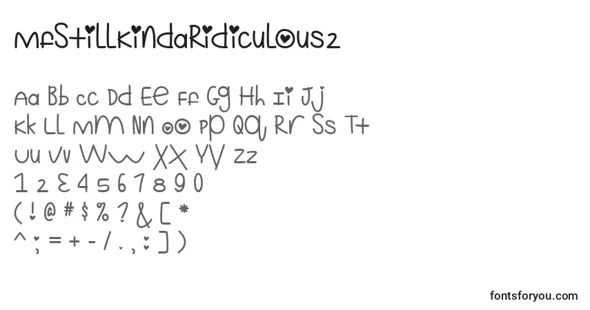 A fonte MfStillKindaRidiculous2 – alfabeto, números, caracteres especiais