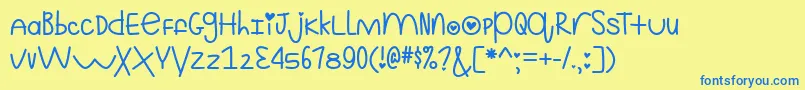 MfStillKindaRidiculous2 Font – Blue Fonts on Yellow Background