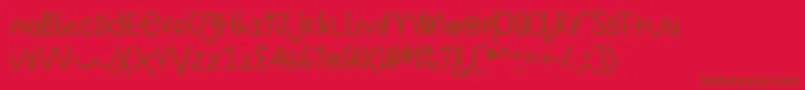 MfStillKindaRidiculous2 Font – Brown Fonts on Red Background