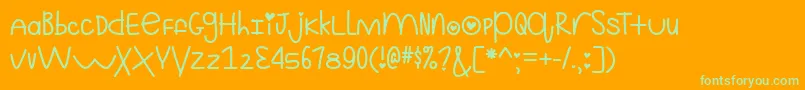 MfStillKindaRidiculous2 Font – Green Fonts on Orange Background