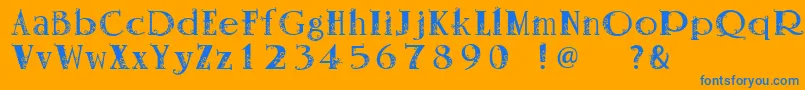 Vanessa Font – Blue Fonts on Orange Background