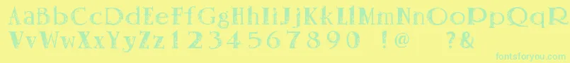 Vanessa Font – Green Fonts on Yellow Background