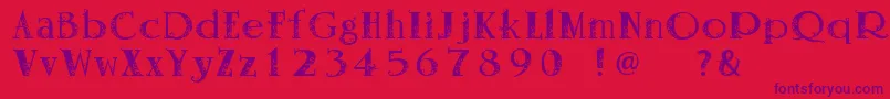 Czcionka Vanessa – fioletowe czcionki na czerwonym tle
