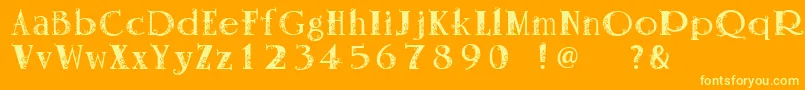 Vanessa Font – Yellow Fonts on Orange Background