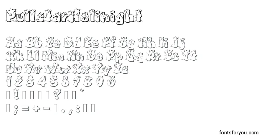 A fonte PullstarHolinight – alfabeto, números, caracteres especiais