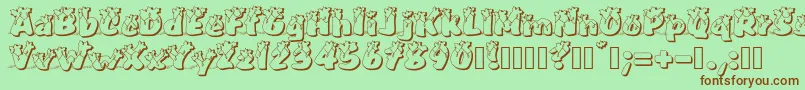 PullstarHolinight Font – Brown Fonts on Green Background