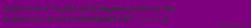 OnefingerCre-fontti – mustat fontit violetilla taustalla