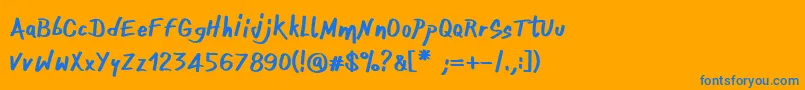 Шрифт OnefingerCre – синие шрифты на оранжевом фоне