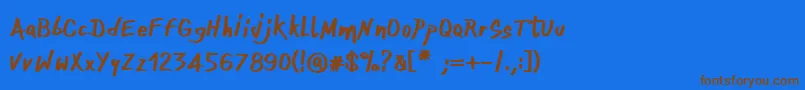 More about OnefingerCre Font OnefingerCre Font – Brown Fonts on Blue Background