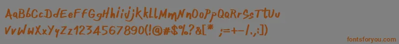 Шрифт OnefingerCre – коричневые шрифты на сером фоне