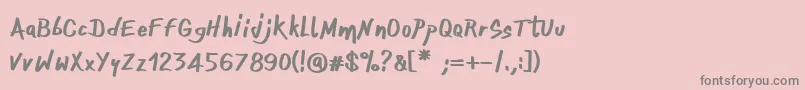 Шрифт OnefingerCre – серые шрифты на розовом фоне