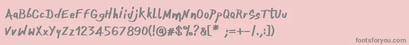 フォントOnefingerCre – ピンクの背景に灰色の文字