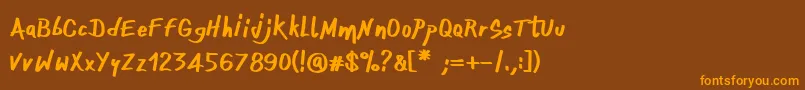 OnefingerCre Font – Orange Fonts on Brown Background