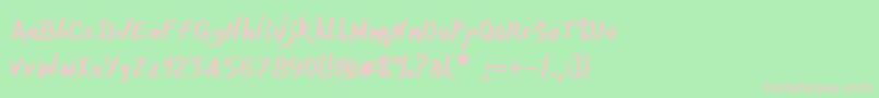 OnefingerCre Font – Pink Fonts on Green Background