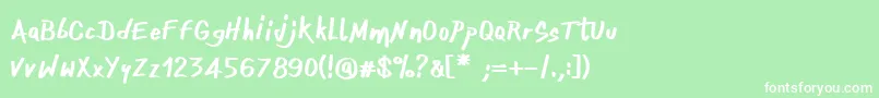OnefingerCre Font – White Fonts on Green Background
