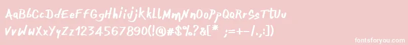 OnefingerCre-Schriftart – Weiße Schriften auf rosa Hintergrund