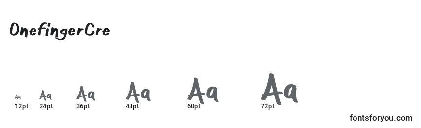 OnefingerCre Font Sizes