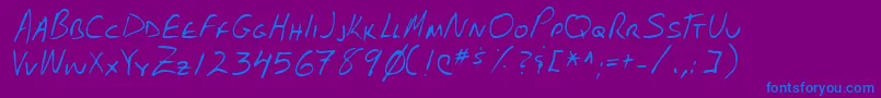 フォントLehn102 – 紫色の背景に青い文字