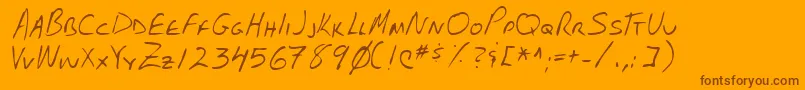 Lehn102-fontti – ruskeat fontit oranssilla taustalla