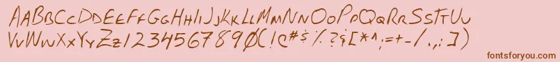 Lehn102-Schriftart – Braune Schriften auf rosa Hintergrund