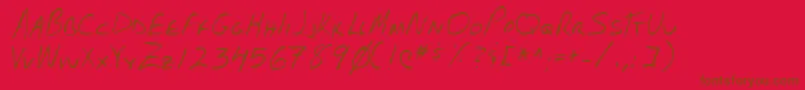 フォントLehn102 – 赤い背景に茶色の文字