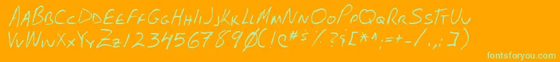 Lehn102 Font – Green Fonts on Orange Background