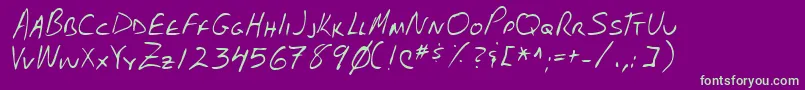 Lehn102 Font – Green Fonts on Purple Background